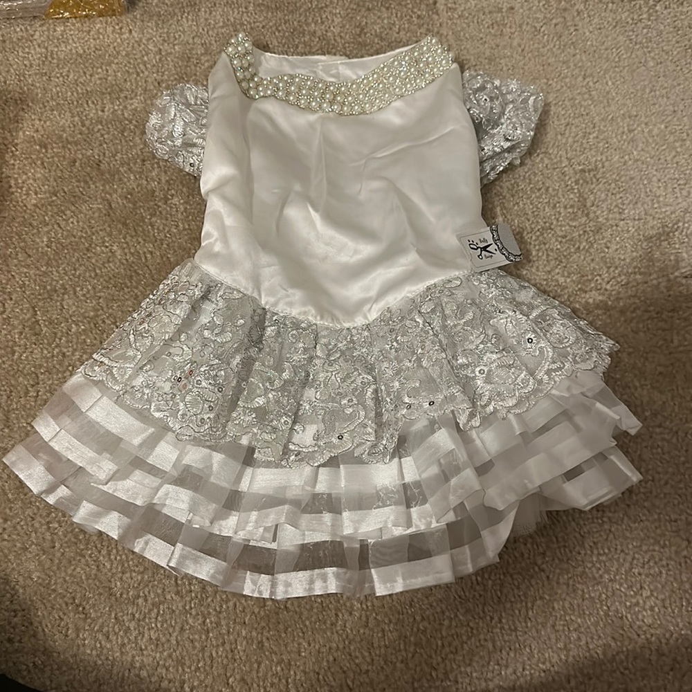 Small dog wedding bridal dress